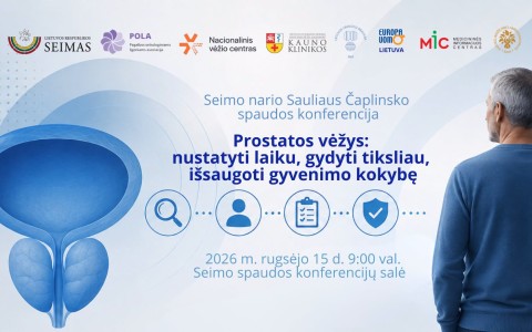 Spaudos konferencija LRS: „Prostatos vėžys: nustatyti laiku, gydyti tiksliau, išsaugoti gyvenimo kokybę“