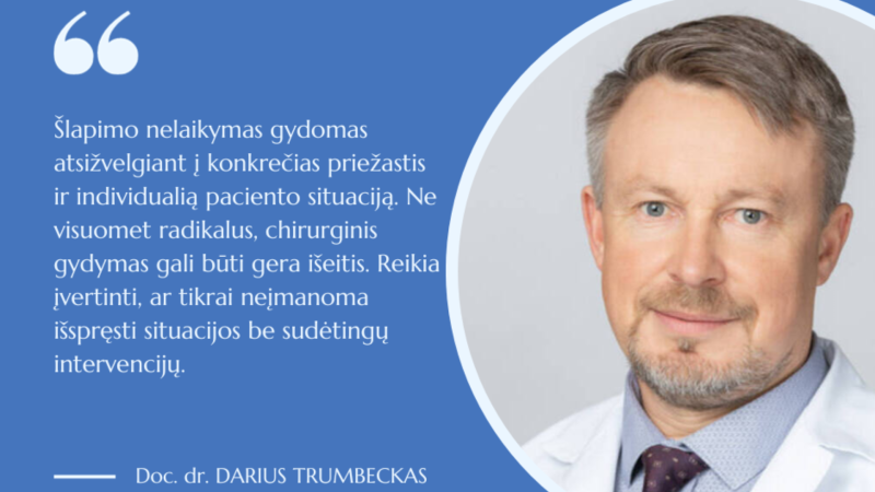 Urologijos savaitė 2023: gydytojo urologo doc. dr. Dariaus Trumbecko komentaras